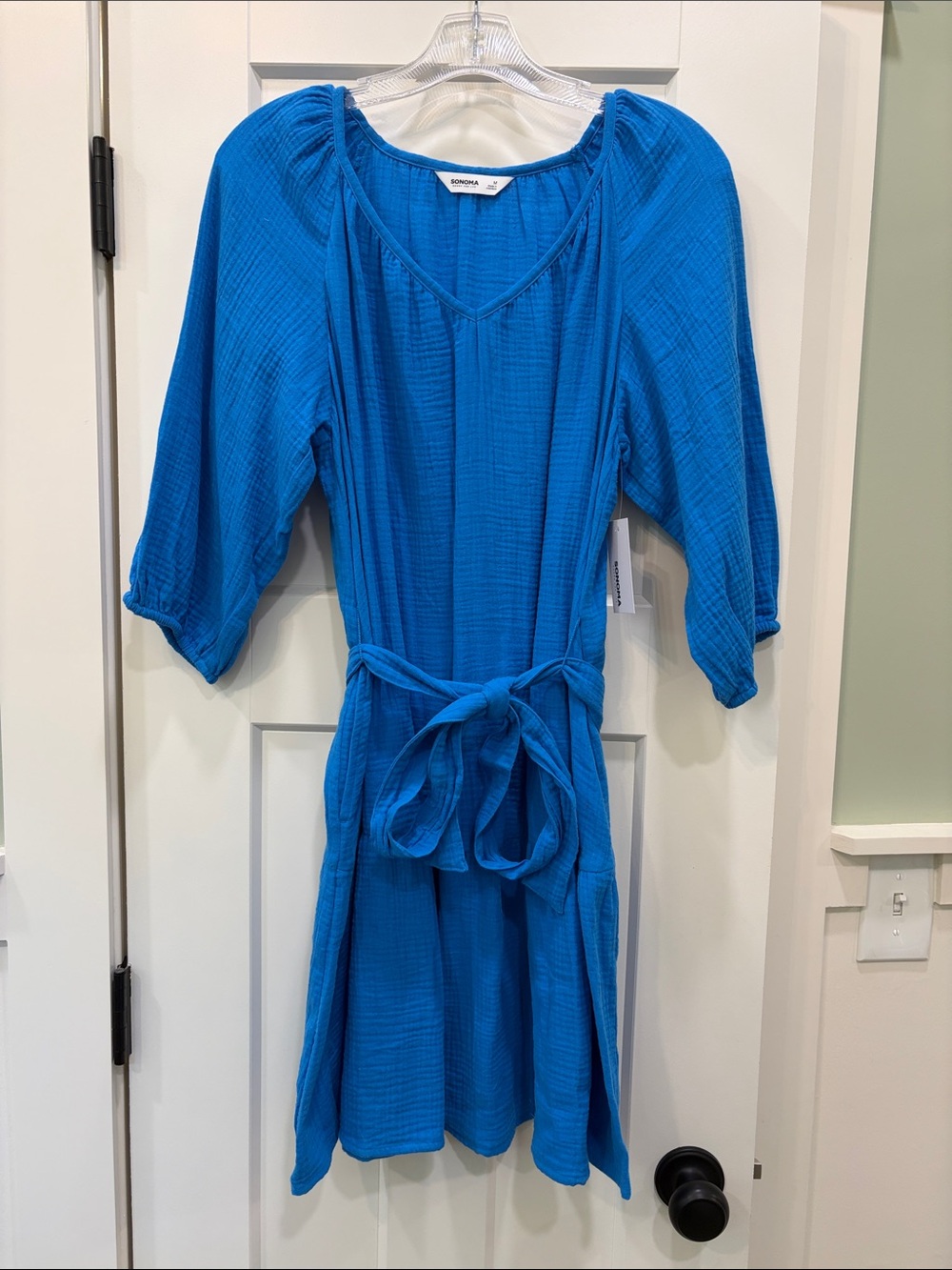 Sonoma Royal Blue Gauze V-Neck Women’s Dress